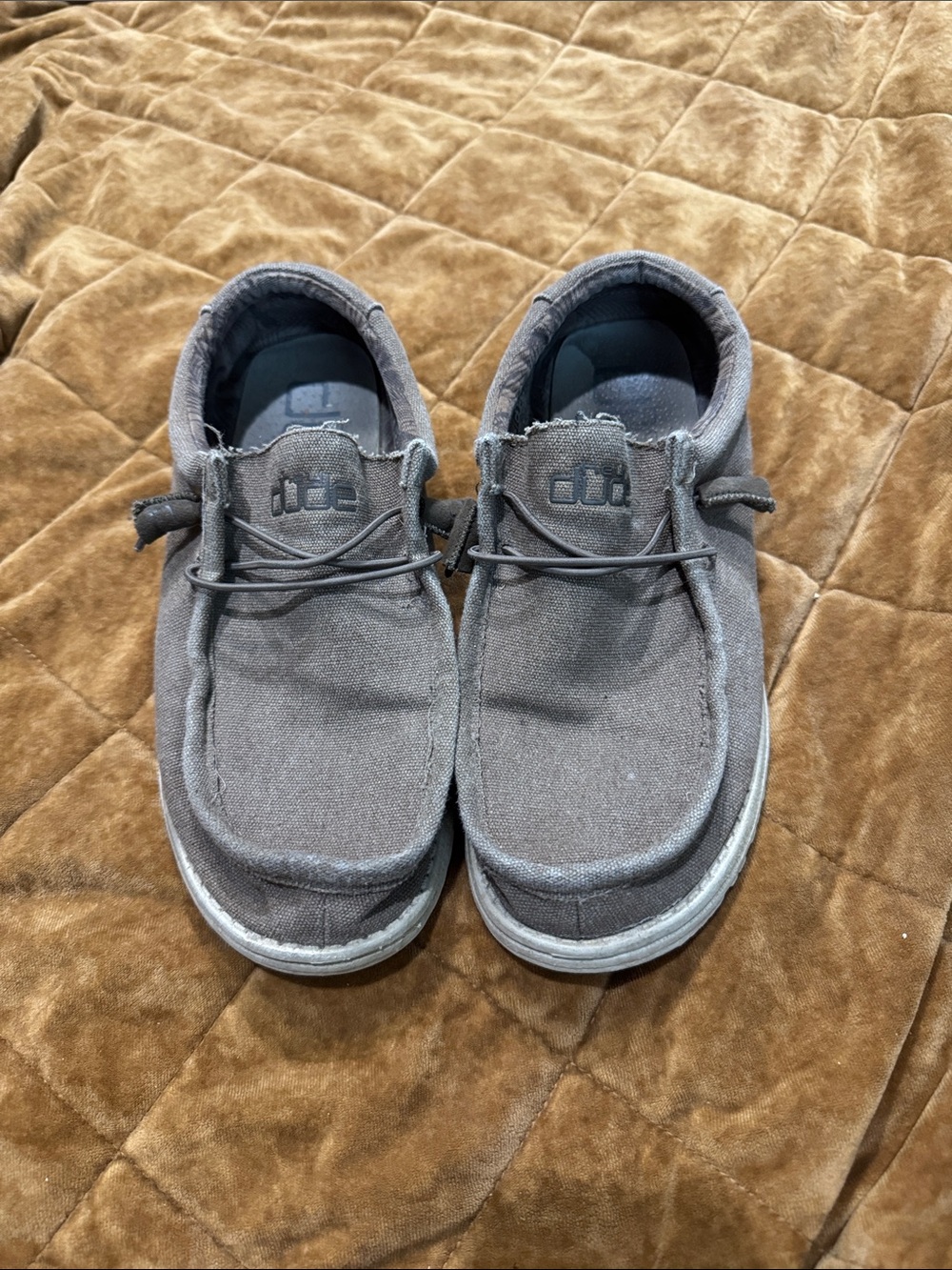 Hey Dude Men’s Slip-On Loafers in Gray Canvas